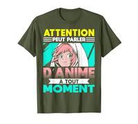 Animé Manga Humour Japonais Kawaii Anime T-Shirt, Homme, Olive, M