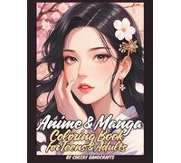 Anime & Manga Inspired Coloring Book for Teens & Adults: 50 Original Portraits to Color 25 Women and 25 Men Faces in Japanese Line Art Style