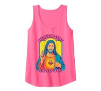 Anime Manga Jésus Sacré Coeur Chrétien Rétro Pop Art Rose Débardeur