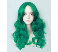 Anime marin lune Cosplay Kaiou Michiru perruques 65 cm de long vert bouclés résistant à la chaleur cheveux synthétiques Cosplay Costume perruque + bonnet de perruque