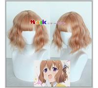 Anime mélange S Burendo Esu Mafuyu Hoshikawa Cosplay perruque or Orange court bouclés ondulés perruques synthétiques avec capuchon de perruque gratuit