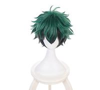 Anime Midoriya Izuku Perruque courte Vert Boku no Hero Academia Fibre résistante à la chaleur + bonnet de perruque