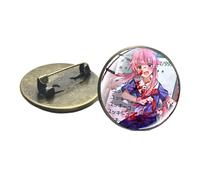 Anime Mirai Nikki Future Diary Brooches Collection Cosplay Badges Cartoon Motif cabochon en verre, Verre