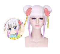 Anime Miss Kobayashi Dragon Maid Kannakamui Cosplay perruques cheveux courts violet avec deux petits pains Costume de fête perruques