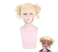 Anime mon Boku pas de héros académique Akademia Himiko Toga courtes queues de cheval blond clair résistant à la chaleur Cosplay Costume perruque + casquette PL-370