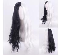 Anime Movie 101 Cruella de Vil Mix Black White Cosplay Wig Synthetic Hair Halloween Party Wigs For Women Adult OneSize blackwhitewavy