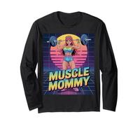 Anime Muscle Mommy Weightlifting Fitness Girl Aesthetic Manche Longue