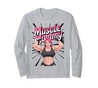 Anime Muscle Mommy Weightlifting Fitness Girl Aesthetic Manche Longue