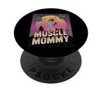 Anime Muscle Mommy Weightlifting Fitness Girl Aesthetic PopSockets PopGrip Adhésif