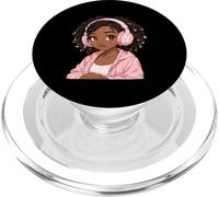 Anime Music Black Girl Anime Merch Afro Afro American PopSockets PopGrip pour MagSafe
