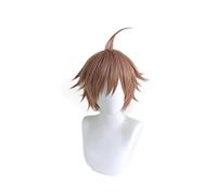 Anime Naegi Makoto Perruque courte marron synthétique + bonnet de perruque pour homme