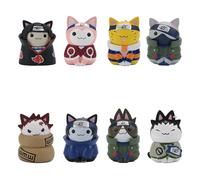 Anime Naruto Figure jouets mignon mini Kakashi Uchiha Itachi Gaara Q Version poupées d'action Pvc modèle édition bureau cadeaux d'anniversaire 8Pcs Set