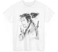 Anime New T-Shirt Vagabond Miyamoto Musashi Merch Casual Short Sleeved T Shirt Unisex Tee M-1 Manches Courtes(Medium)