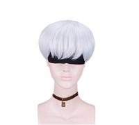 Anime Nier: automates 9s argent blanc perruques Yorha n ° 9 modèle S hommes perruque Cosplay Costume + perruque casquette perruque et masque pour les yeux