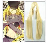 Anime Noragami Bishamon Blonde 100 cm de Long doré droit résistant à la chaleur cheveux synthétiques Cosplay accessoires Halloween + casquette de perruque gratuite