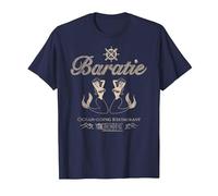 Anime One Piece Baratie Ocean Going Restaurant T-Shirt, Homme, Bleu Marine, M