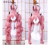 Anime One Piece Cosplay Perruque Fantômes Princesse Perona Rose Longue Vague Bouclée Cheveux Synthétiques Adultes Pigtail + Bonnet Perruque Uniquement Perruque Pas de Headwear