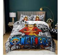 Anime One Piece Parure de lit 200 x 200cm avec Housse de couette One Piece Manga Anime