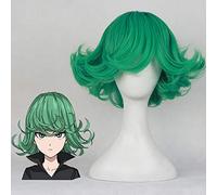 Anime One Punch Man Senritsu no Tatsumaki Cosplay Wig 30cm Short Curly Wavy Heat Resistant Synthetic Hair Wigs + Wig Cap
