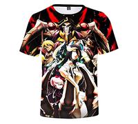 Anime Overlord T-shirt imprimé personnage de dessin animé Albedo Ainz Ooal Robe décontractée T-shirt d'été tendance à manches courtes et col rond pour homme et femme, type 5, M