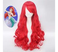 Anime petite sirène princesse Cosplay perruques rouges longs cheveux bouclés cheveux synthétiques Halloween fête Costume Cosplay perruque + casquette de perruque