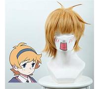Anime petite sorcière académique Kagari Atsuko perruque Cosplay Costume femmes court jaune cheveux synthétiques Halloween carnaval perruques KUZ435C