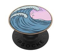 Anime Pop Socket Kawaii Waves Japonais Rose Pastel Esthétique PopSockets PopGrip Interchangeable