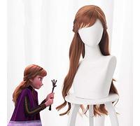 Anime princesse Anna Cosplay perruque 70 cm de long bouclés ondulés résistant à la chaleur cheveux synthétiques marron femmes Costume fête perruques pour adulte