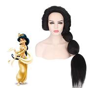 Anime princesse jasmin perruque Cosplay Costume Aladdin et la lampe magique femmes longues noires résistantes à la chaleur perruques de cheveux synthétiques PL-693