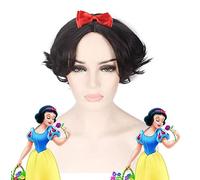 Anime Princesse Raiponce Merida neige blanche cosplay perruque Halloween fête cheveux synthétiques Jasmine Anna Elsa princesse perruques + casquette de perruque taille unique PL-683 blanc neige