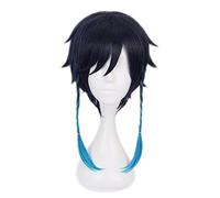 Anime Project Genshin Impact Barbatos Cosplay Wig Synthetic Blue Ombre Braiding Hair Halloween Costume Party Wigs