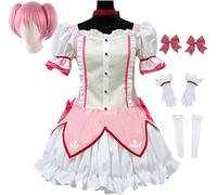 Anime Puella Magi Madoka Magica Kriemhild Gretchen Kaname Madoka Cosplay Costume Suit Clothing Women Sweet Loli Dress (Madoka+Wig,M)
