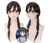 Anime RDG rouge données fille perruque espèces en voie de disparition la jeune fille Cosplay perruques brun foncé Double longue tresse perruque