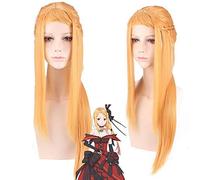 Anime Re: la vie dans un monde différent de zéro Priscilla Barielle longue perruque de cheveux synthétiques Cosplay blonde dorée + bonnet de perruque gratuit