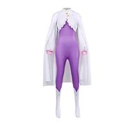 Anime Re:Zero Emilia Costume de cosplay pour femme Violet | Combinaison avec châle, cape et cape pour Halloween