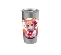 Anime Renard Fille avec Cadeau Cosplay Mignon Uniforme Scolaire Gobelet isotherme en acier inoxydable double paroi