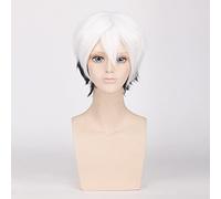 Anime Role Play For Gugure! Kokkuri-San Cosplay Wig For Halloween Party Short White Black Mix Synthetic Hair