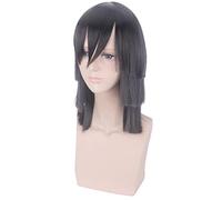 Anime Role Play For Kimetsu No Yaiba Iguro Obanai Cosplay Wigs Black Heat Resistant Synthetic Hair Wig