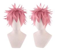 Anime Role Play For Mina Ashido Cosplay Wig 35cm Short Pink Synthetic Hair For Men