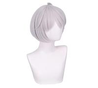 Anime Role Play For Senju Kawaragi Akashi Cosplay Bobo Wig Light Gray White Hair Heat Resistant Wig Halloween Wig