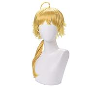 Anime Role Play For Thoma Genshin Impact Cosplay Wig Long Yellow Men Wigs With Ponytail Halloween Part Wigs