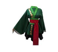 Anime Roronoa Zoro Costume une pièce pour costumade Lolita Kimono Robe robe jupe Costume d'Halloween Vert femme Taille S
