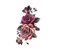 Anime Rose Flowers Temporary Tattoos Stickers Waterproof Arm Shoulder Fake Tattoo For Women Make Up Tattoo On Body Art