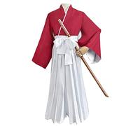 Anime Rurouni Kenshin Cosplay Tenues Himura Kenshin Kimono Kendo Rouge Uniforme Halloween Cosplay Costume Anime Costume, Himura Kenshin, XL