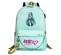 Anime Sac À Dos Hatsune Miku Imperméable pour Ordinateur Portable - Sac D'École D'Élève pour Garçons et Filles Occasionnel