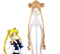 Anime Sailor Moon Cosplay Perruques Party Costume Perruque Super Long Blonde Synthétique Cheveux Halloween Cosplay Perruque + Perruque Cap