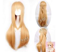 Anime SAO épée Art en ligne longue tressée perruque brun doré clair Yuuki Asuna cheveux synthétiques épée Art en ligne Cosplay Costume perruques une taille perruque Yuuki Asuna 126