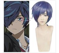 Anime Sarazanmai Toi Kuji violet clair mélangé court cheveux synthétiques Cosplay Costume perruque + casquette de perruque gratuite