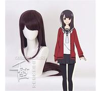Anime Senryu fille Yukishiro Nanako Cosplay Costume perruque violet foncé cheveux synthétiques Yukishiro Nanako Halloween carnaval perruques KUQX0041