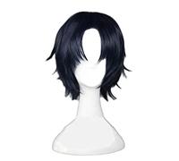 Anime Seraph of The End Cosplay Guren Ichinose Wig 30cm Short Straight Navy Blue Heat Resistant Synthetic Hair Wig